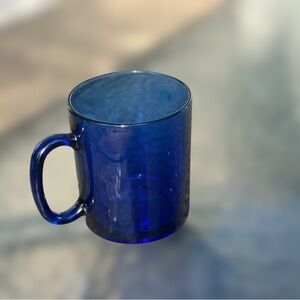 Vintage Arcoroc Cobalt Blue Glass Mug - Made In France
